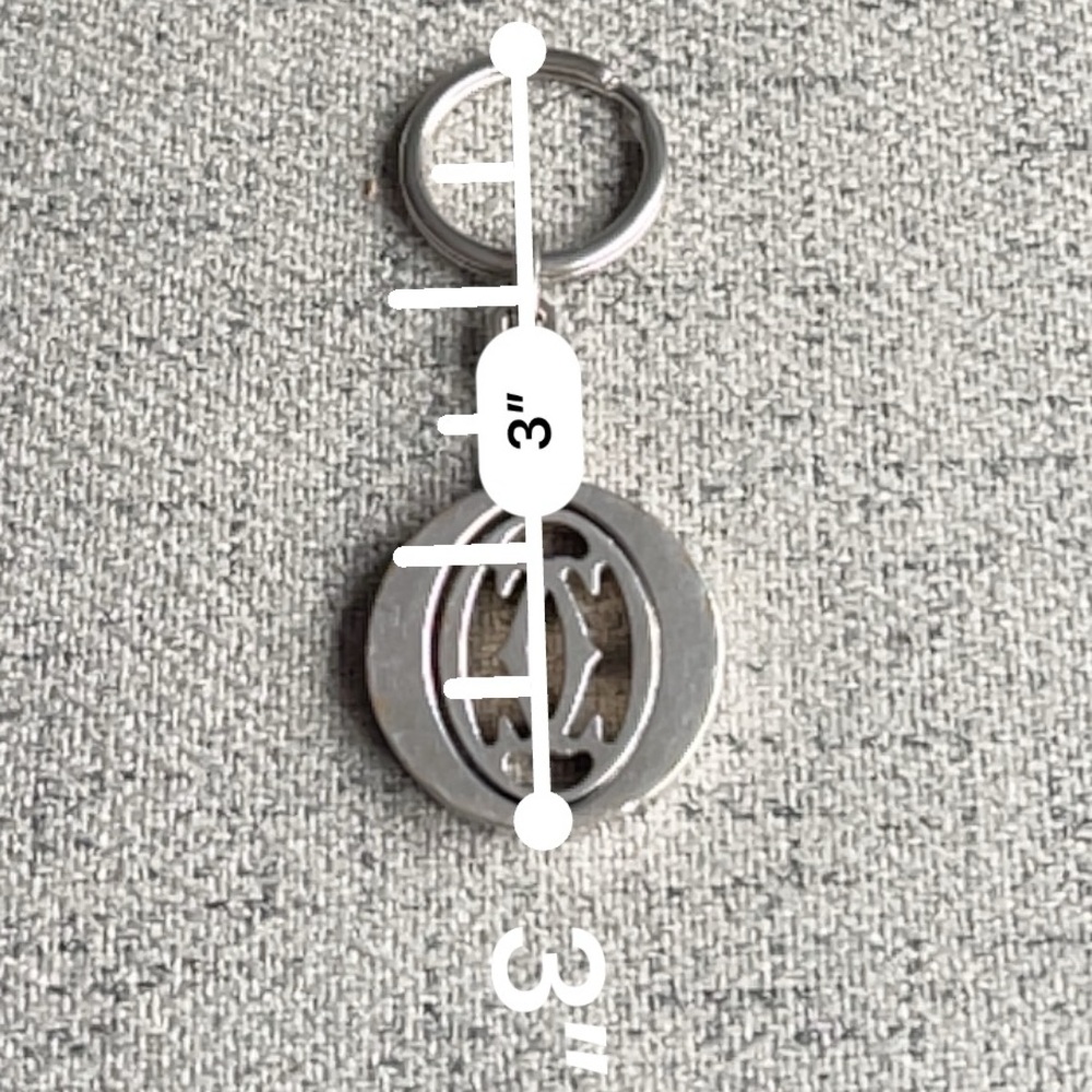 Cartier stainless steel pivoting Double C key ring - Picture 8 of 9